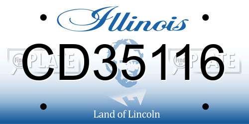 CD35116 Illinois License Plate