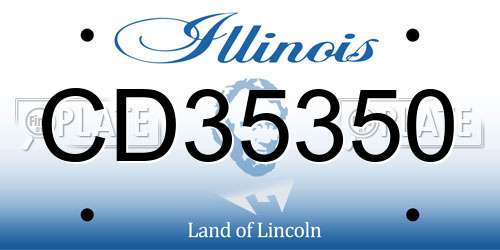 CD35350 Illinois License Plate