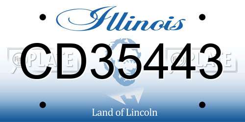 CD35443 Illinois License Plate