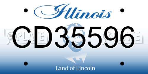 CD35596 Illinois License Plate