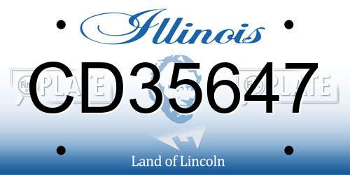 CD35647 Illinois License Plate
