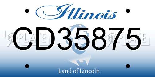 CD35875 Illinois License Plate