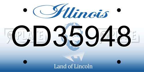 CD35948 Illinois License Plate