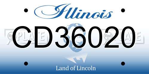 CD36020 Illinois License Plate