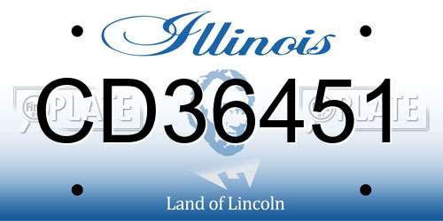 CD36451 Illinois License Plate