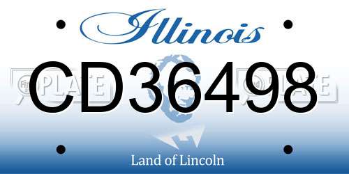 CD36498 Illinois License Plate