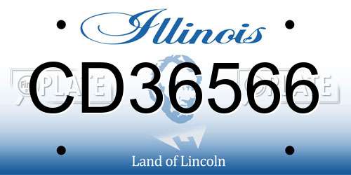 CD36566 Illinois License Plate