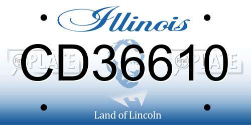 CD36610 Illinois License Plate
