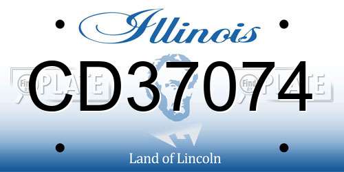 CD37074 Illinois License Plate