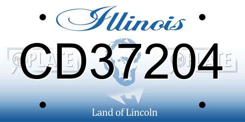 CD37204 Illinois License Plate
