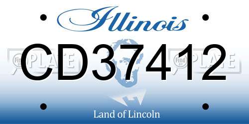 CD37412 Illinois License Plate