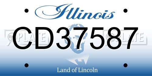 CD37587 Illinois License Plate