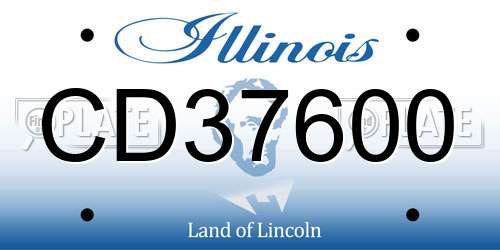 CD37600 Illinois License Plate