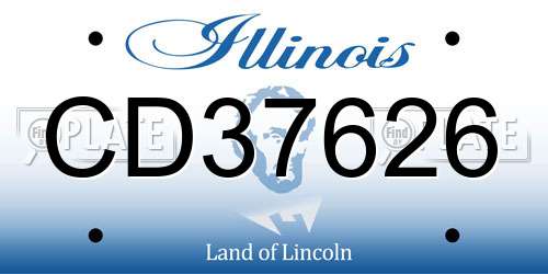 CD37626 Illinois License Plate
