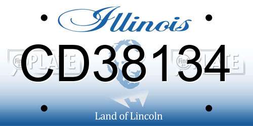 CD38134 Illinois License Plate