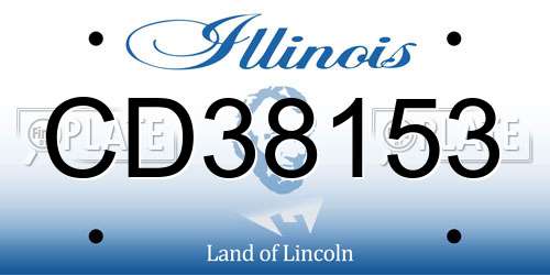CD38153 Illinois License Plate