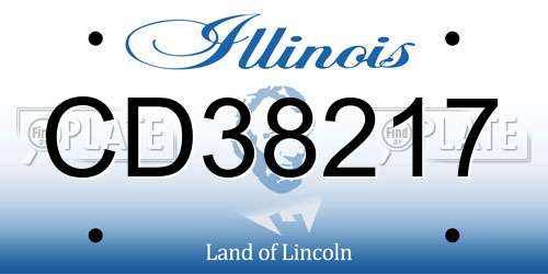 CD38217 Illinois License Plate