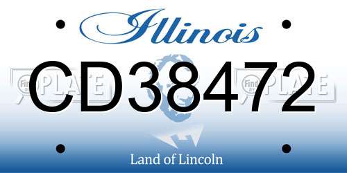 CD38472 Illinois License Plate