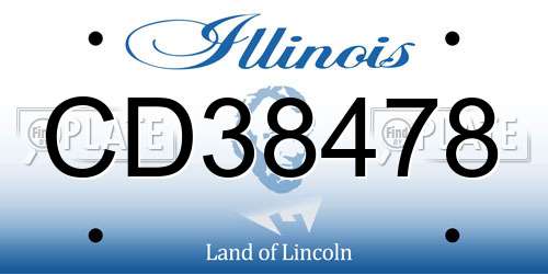 CD38478 Illinois License Plate
