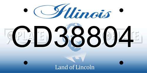 CD38804 Illinois License Plate