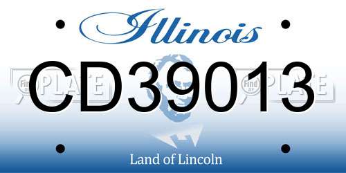 CD39013 Illinois License Plate