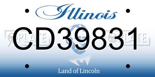 CD39831 Illinois License Plate