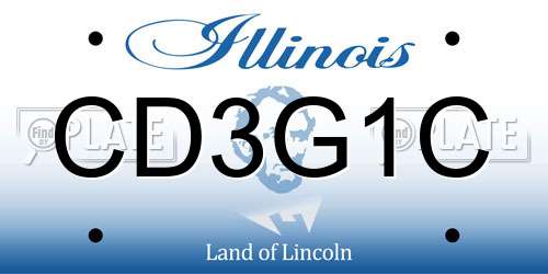 CD3G1C Illinois License Plate