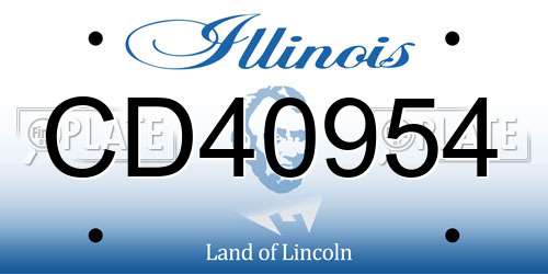 CD40954 Illinois License Plate