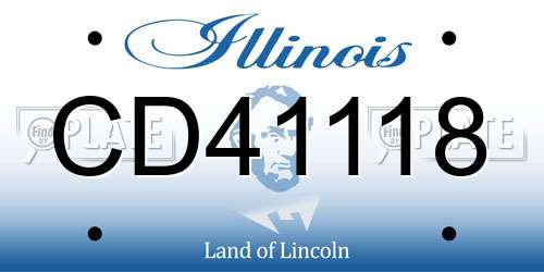 CD41118 Illinois License Plate
