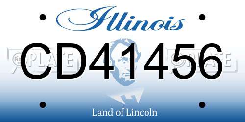 CD41456 Illinois License Plate