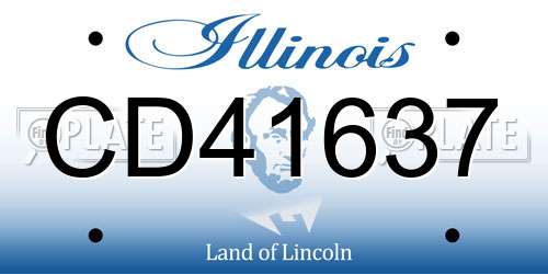 CD41637 Illinois License Plate