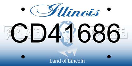 CD41686 Illinois License Plate