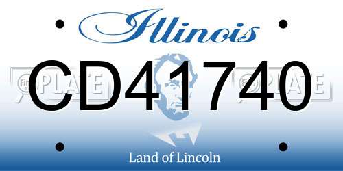 CD41740 Illinois License Plate
