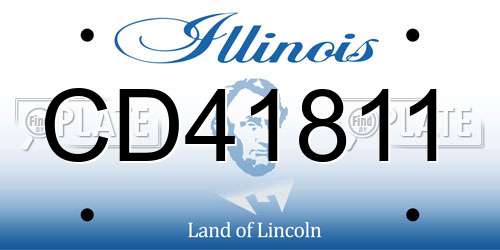 CD41811 Illinois License Plate