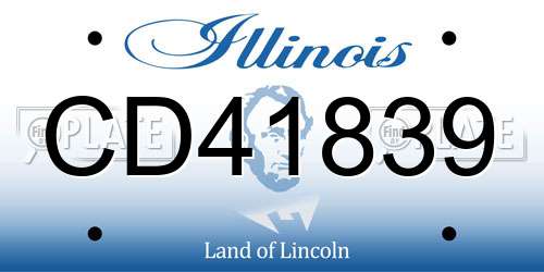CD41839 Illinois License Plate