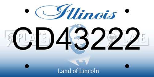 CD43222 Illinois License Plate
