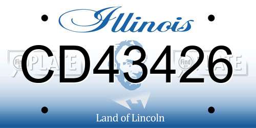CD43426 Illinois License Plate