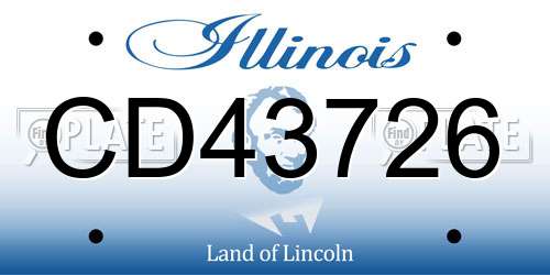CD43726 Illinois License Plate