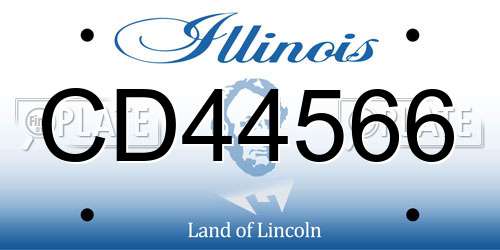 CD44566 Illinois License Plate