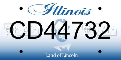 CD44732 Illinois License Plate