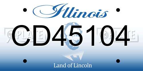 CD45104 Illinois License Plate