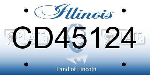 CD45124 Illinois License Plate