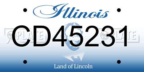 CD45231 Illinois License Plate