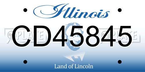 CD45845 Illinois License Plate
