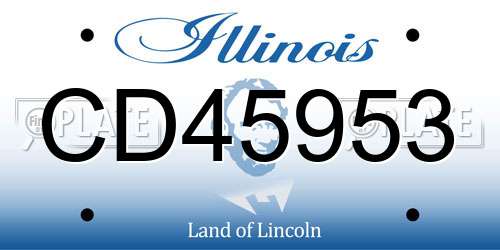 CD45953 Illinois License Plate