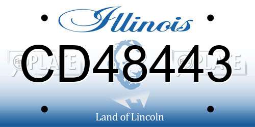 CD48443 Illinois License Plate