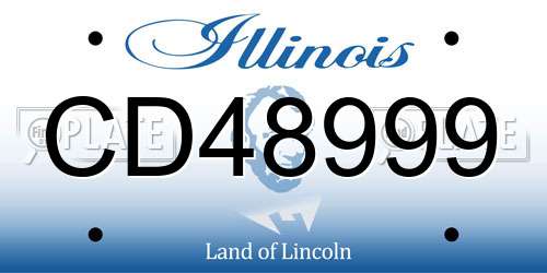 CD48999 Illinois License Plate