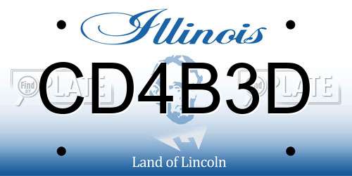 CD4B3D Illinois License Plate