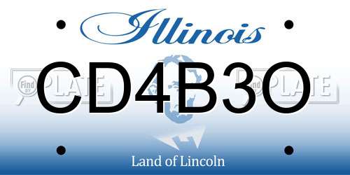 CD4B3O Illinois License Plate