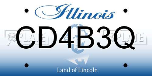 CD4B3Q Illinois License Plate